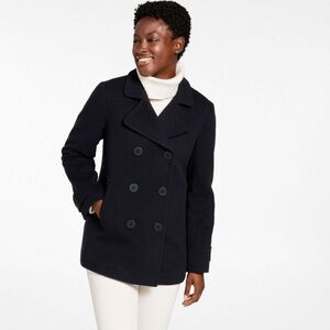 L.L. Bean Navy Double-Breasted Pea Coat.